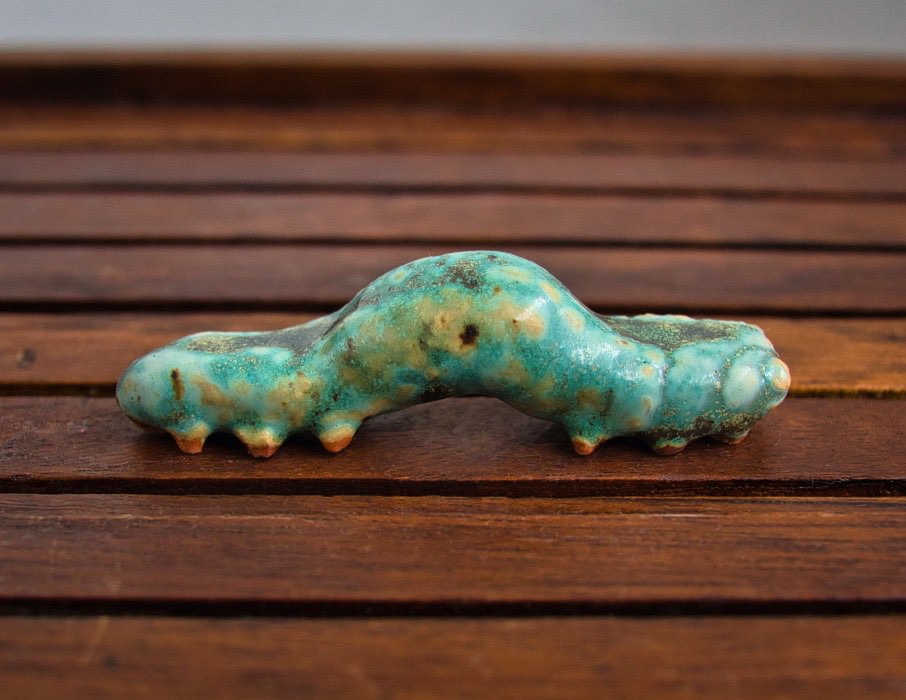 Green Tea Leafholer the Caterpillar Ceramic Tea Pet