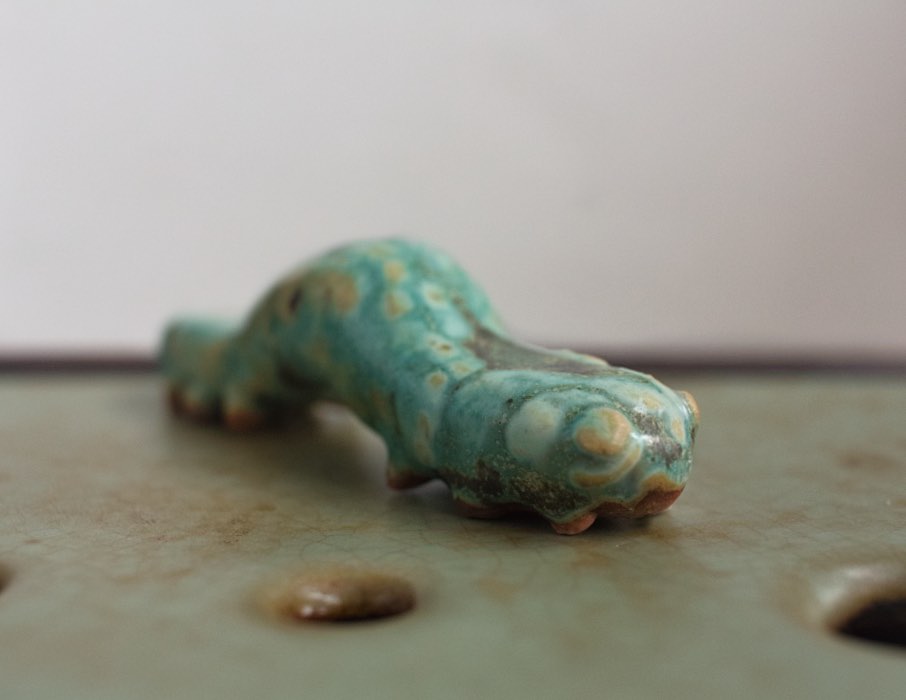 Green Tea Leafholer the Caterpillar Ceramic Tea Pet