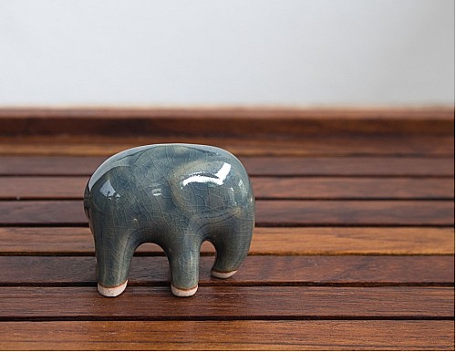 Elephant Celadon Ceramic Tea Pet